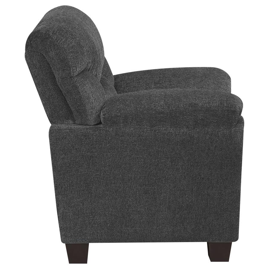 (image for) Clementine Upholstered Padded Arm Accent Chair Grey