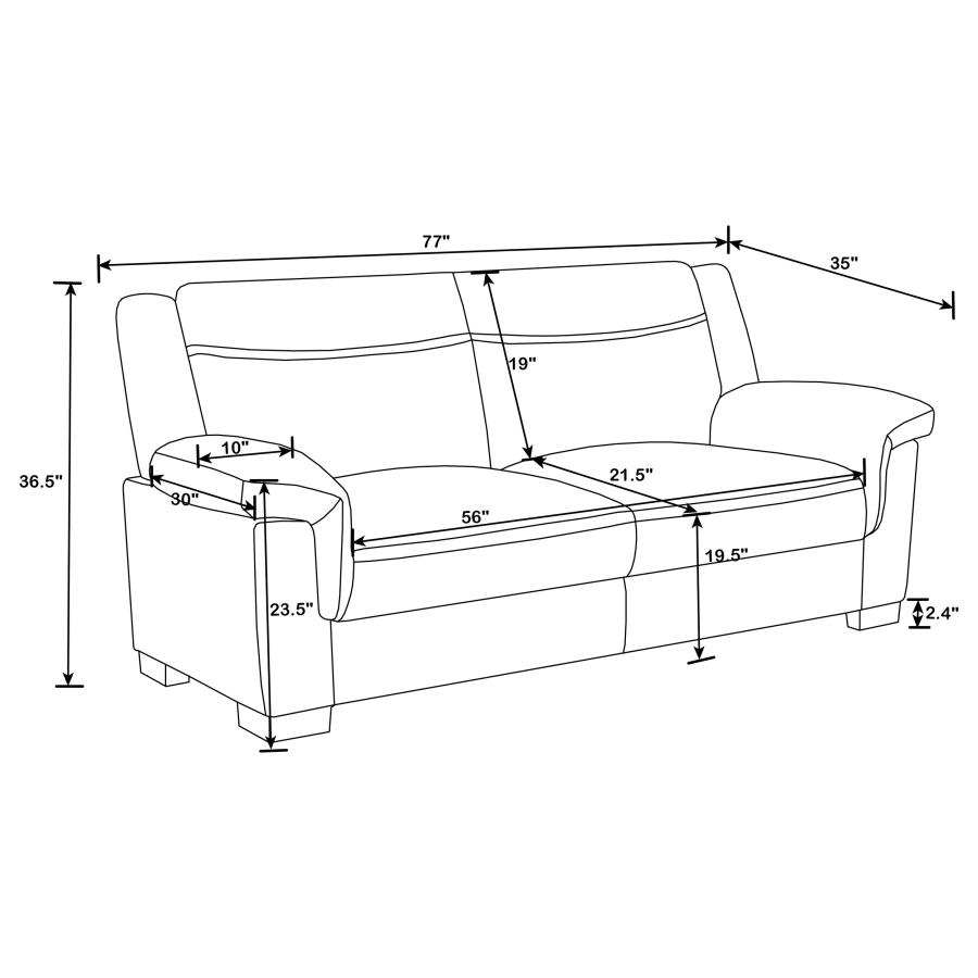 (image for) Arabella 3-piece Upholstered Padded Arm Sofa Set Grey