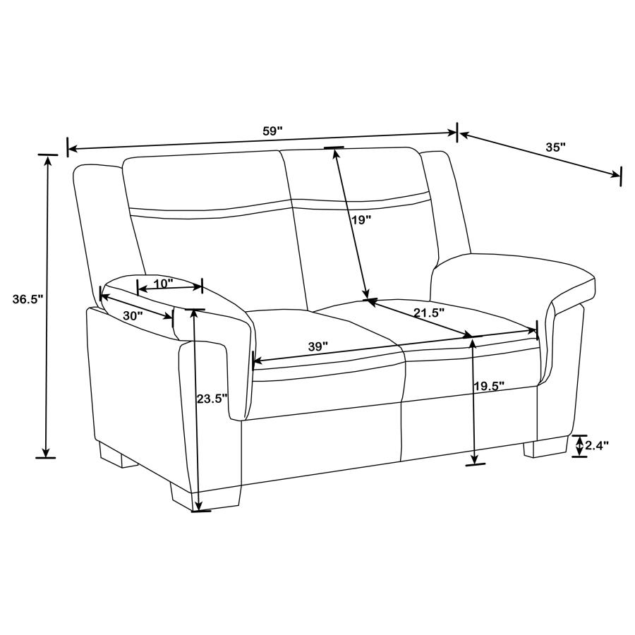 (image for) Arabella 3-piece Upholstered Padded Arm Sofa Set Grey