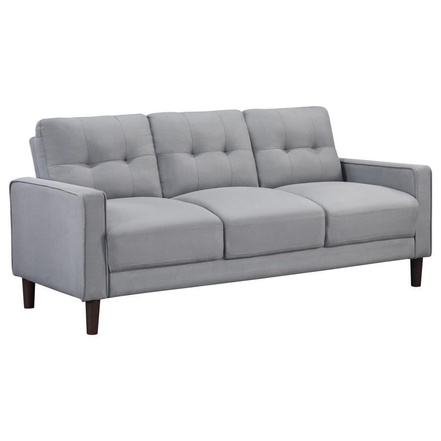 (image for) Bowen 2-piece Upholstered Track Arm Tufted Sofa Set Grey