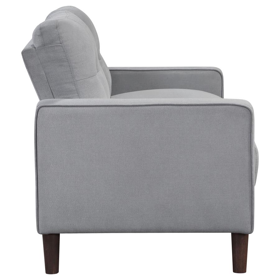 (image for) Bowen 2-piece Upholstered Track Arm Tufted Sofa Set Grey