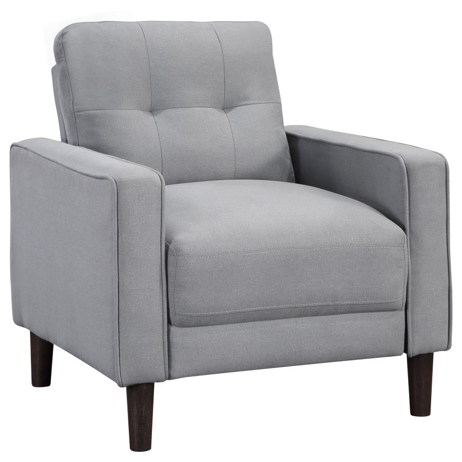 (image for) Bowen Upholstered Track Arm Tufted Accent Chair Grey