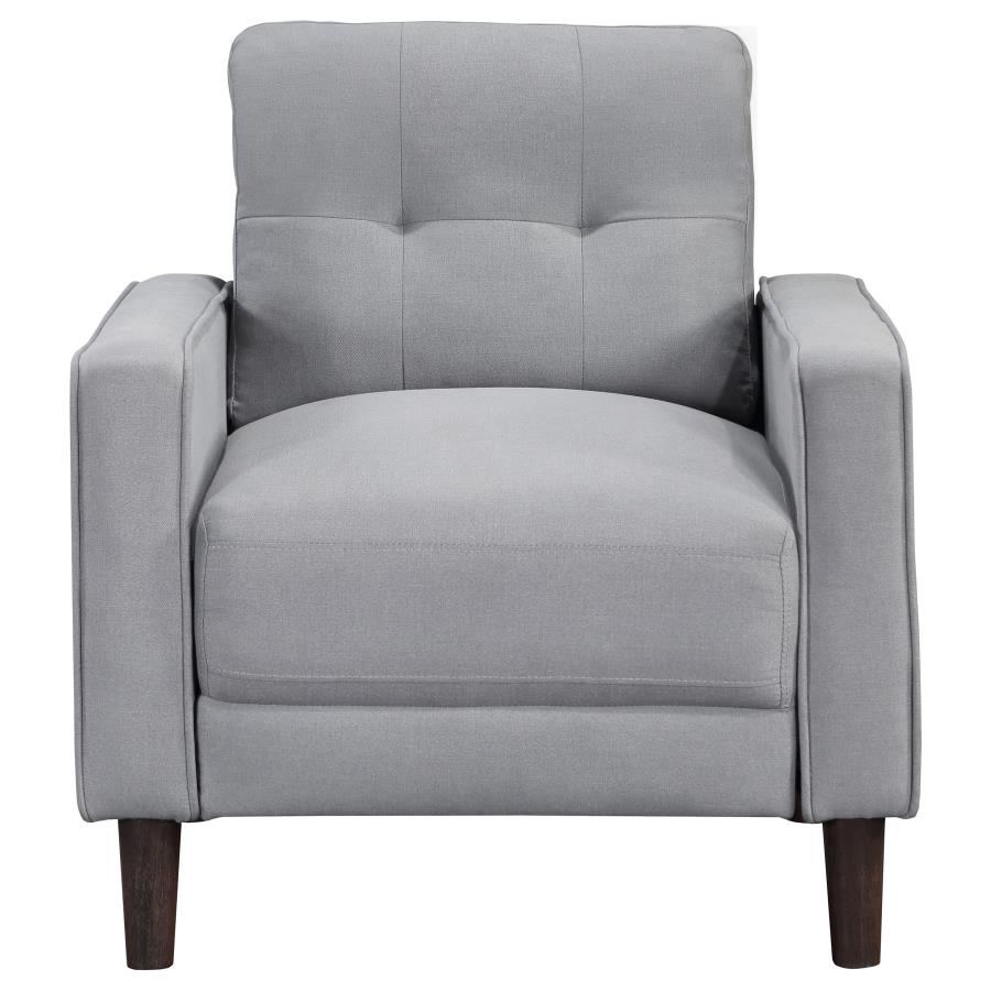 (image for) Bowen Upholstered Track Arm Tufted Accent Chair Grey