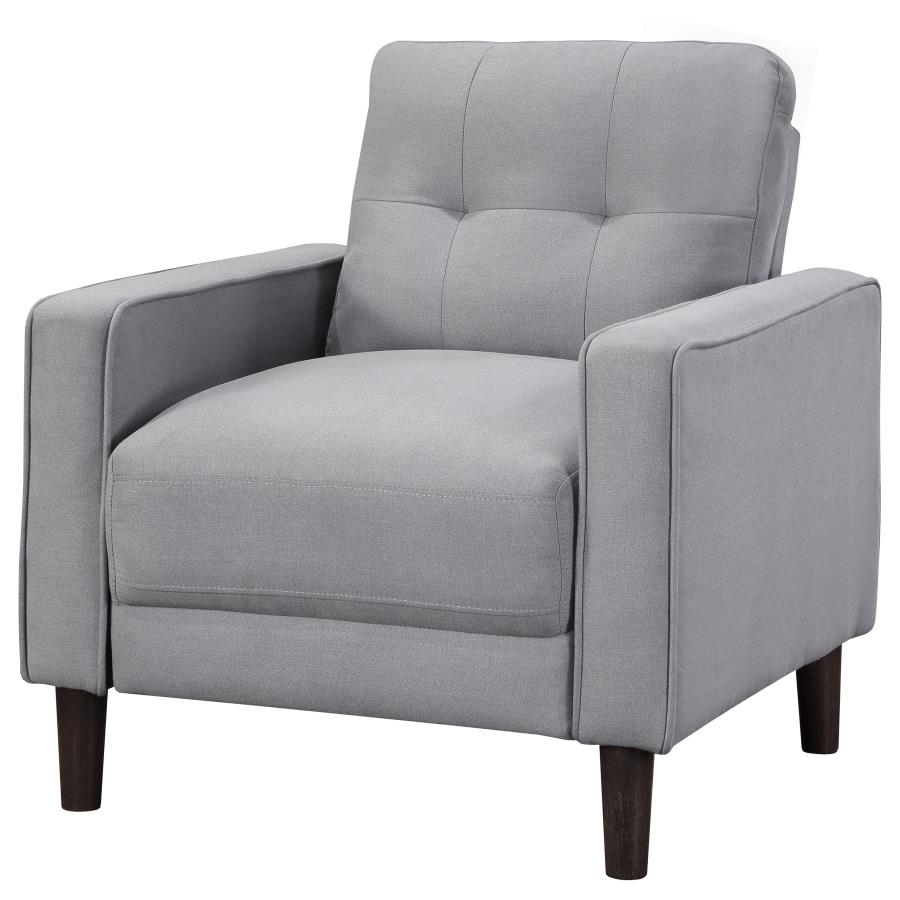 (image for) Bowen Upholstered Track Arm Tufted Accent Chair Grey