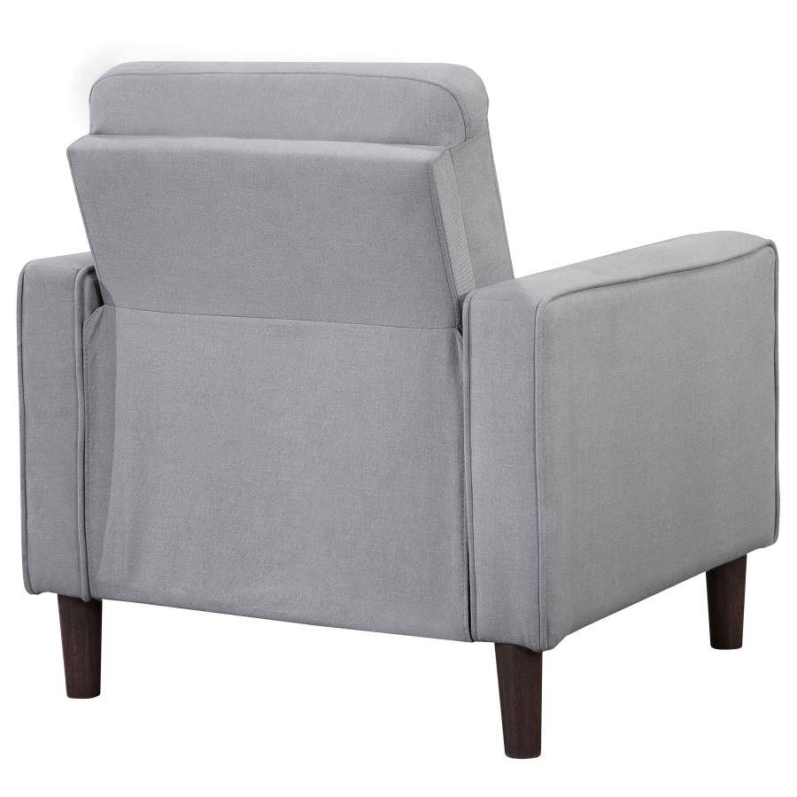 (image for) Bowen Upholstered Track Arm Tufted Accent Chair Grey