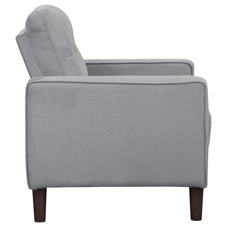 (image for) Bowen Upholstered Track Arm Tufted Accent Chair Grey