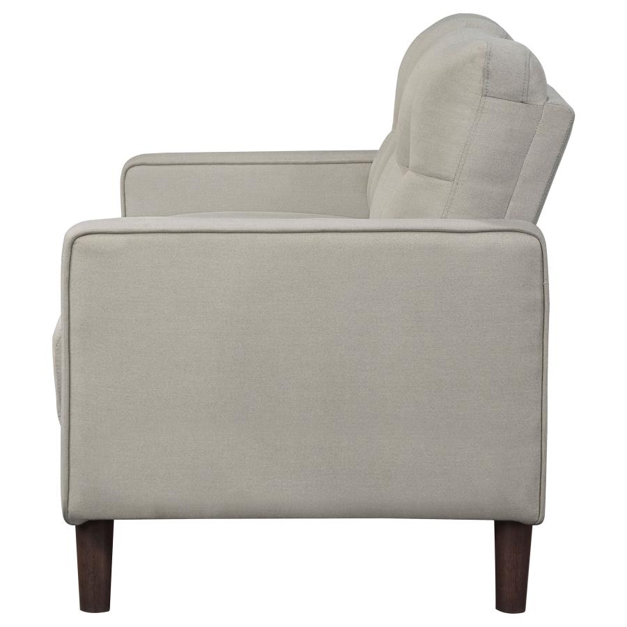 (image for) Bowen Upholstered Track Arm Tufted Loveseat Beige