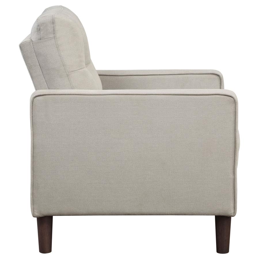 (image for) Bowen Upholstered Track Arm Tufted Accent Chair Beige