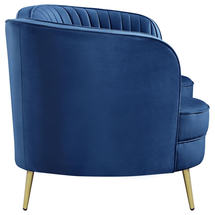 (image for) Sophia Upholstered Channel Tufted Loveseat Blue