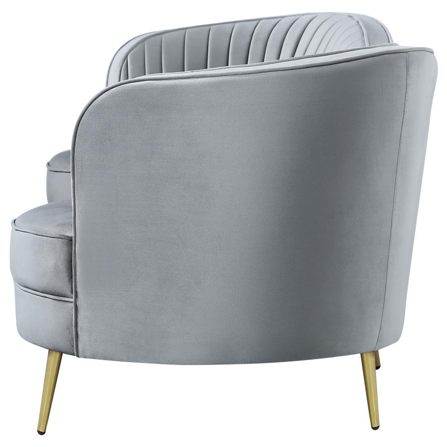 (image for) Sophia Upholstered Channel Tufted Sofa Grey