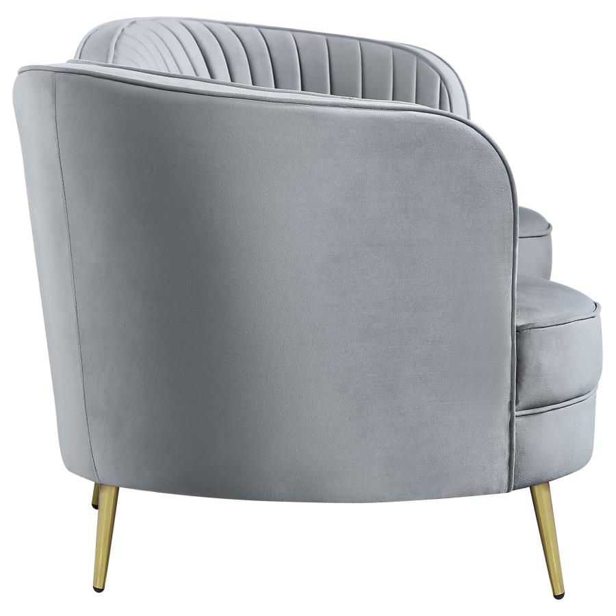 (image for) Sophia Upholstered Channel Tufted Sofa Grey