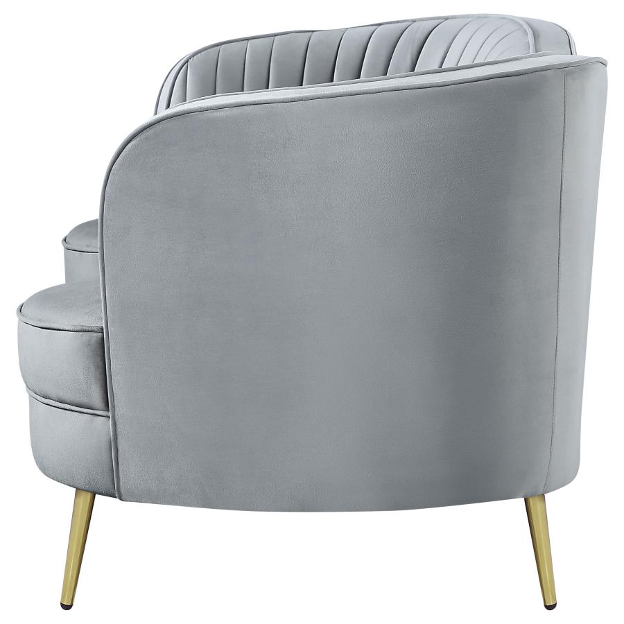 (image for) Sophia Upholstered Channel Tufted Loveseat Grey