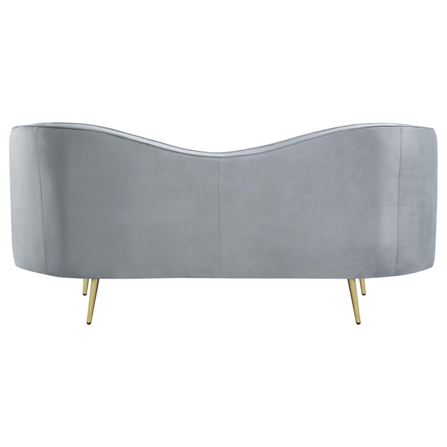 (image for) Sophia Upholstered Channel Tufted Loveseat Grey