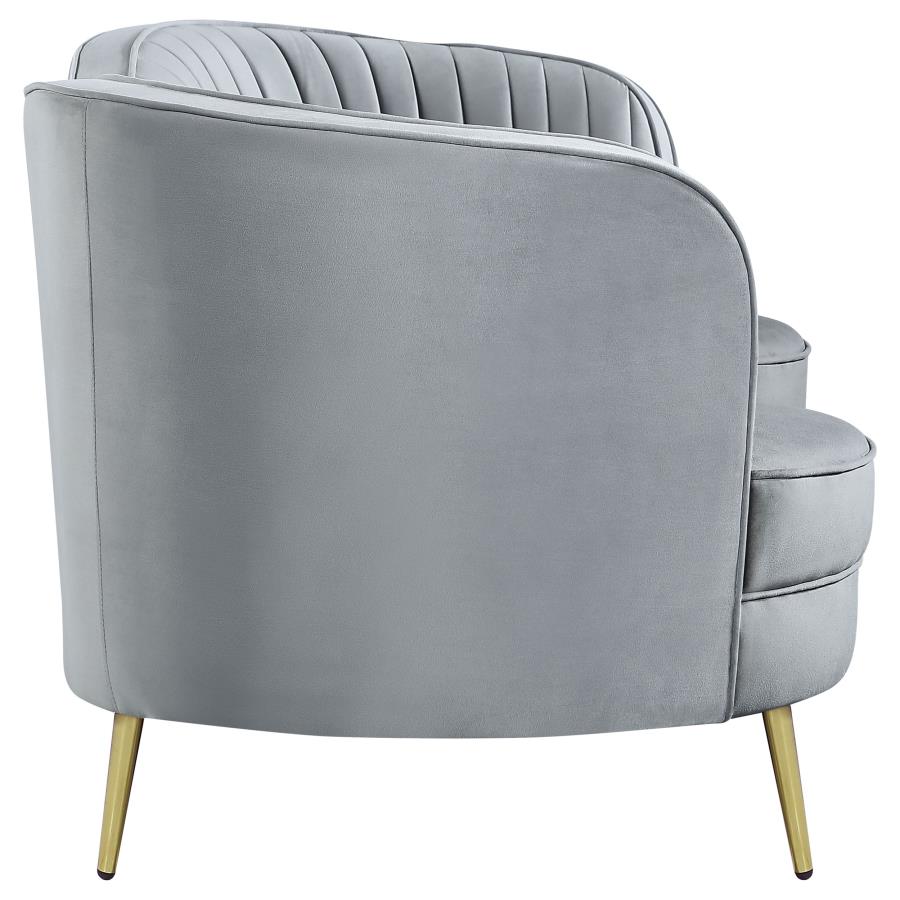 (image for) Sophia Upholstered Channel Tufted Loveseat Grey