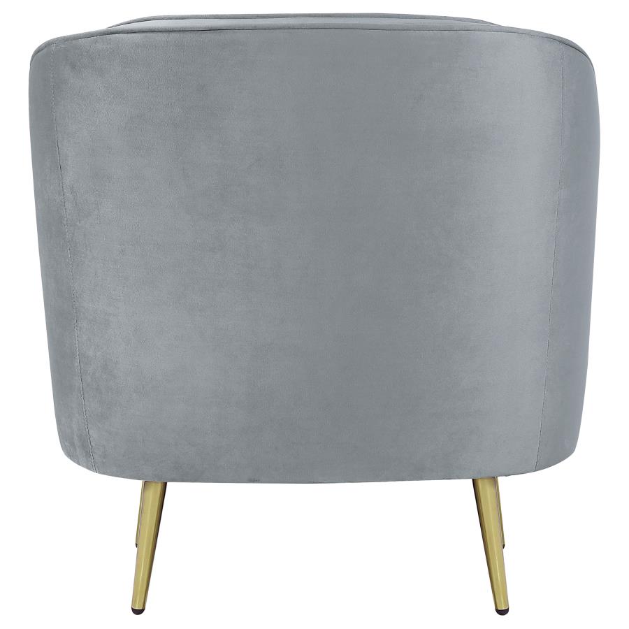 (image for) Sophia Upholstered Channel Tufted Barrel Accent Chair Grey