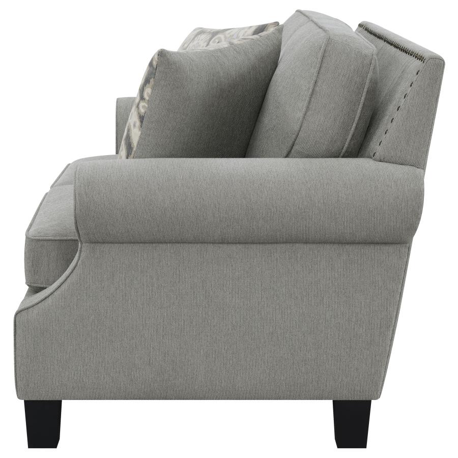 (image for) Sheldon Upholstered Rolled Arm Loveseat Grey