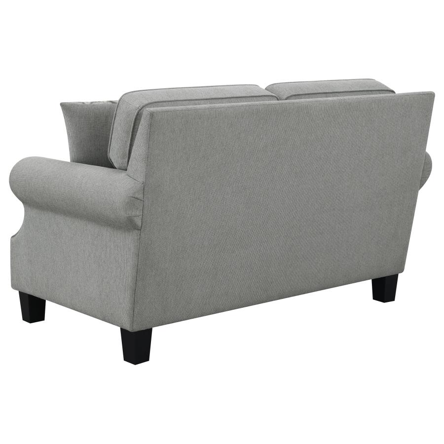 (image for) Sheldon Upholstered Rolled Arm Loveseat Grey