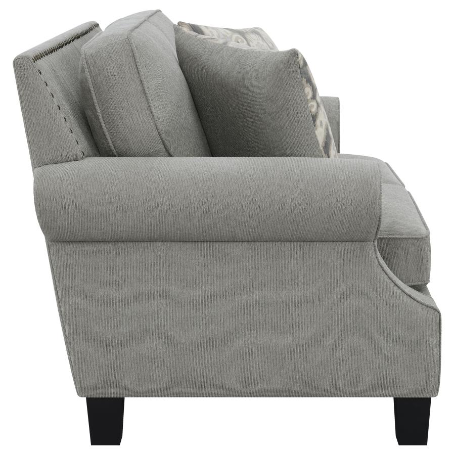 (image for) Sheldon Upholstered Rolled Arm Loveseat Grey