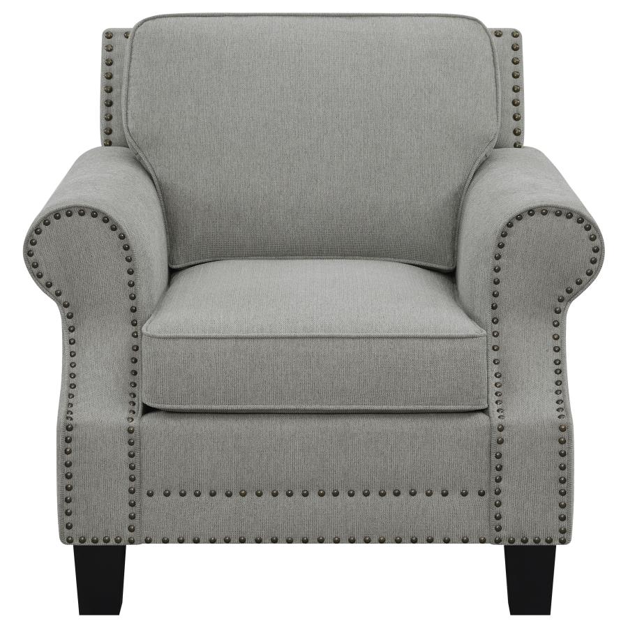 (image for) Sheldon Upholstered Rolled Arm Accent Chair Grey