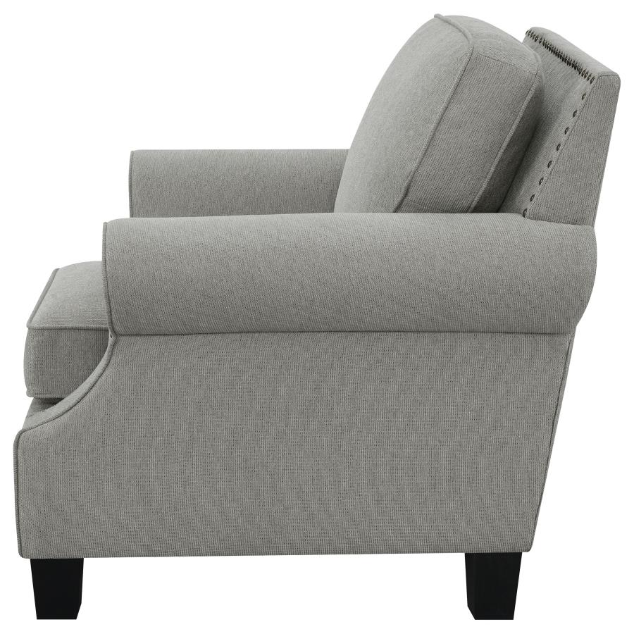 (image for) Sheldon Upholstered Rolled Arm Accent Chair Grey