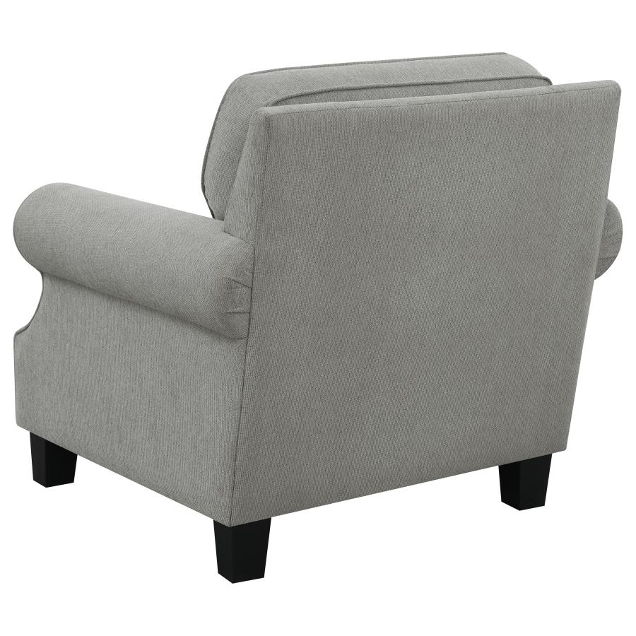 (image for) Sheldon Upholstered Rolled Arm Accent Chair Grey