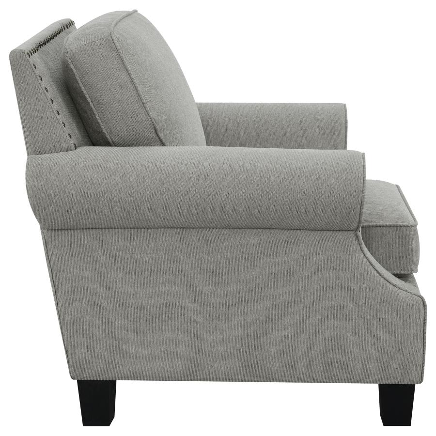 (image for) Sheldon Upholstered Rolled Arm Accent Chair Grey