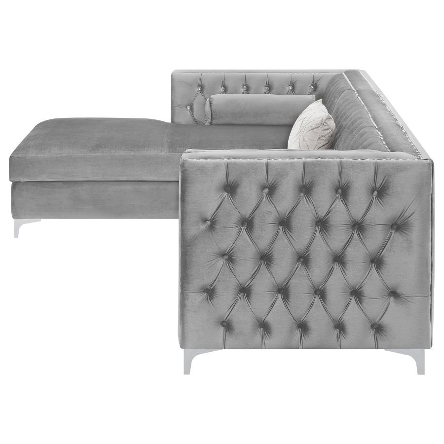 (image for) Bellaire Upholstered Storage Chaise Sectional Sofa Grey