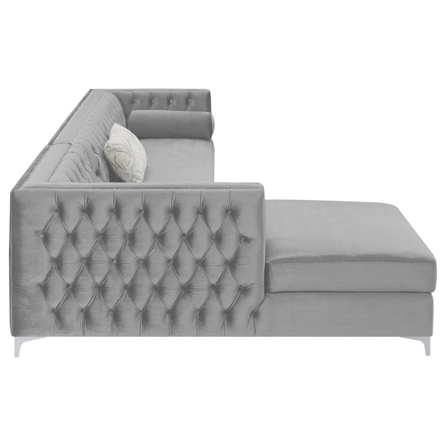 (image for) Bellaire Upholstered Storage Chaise Sectional Sofa Grey