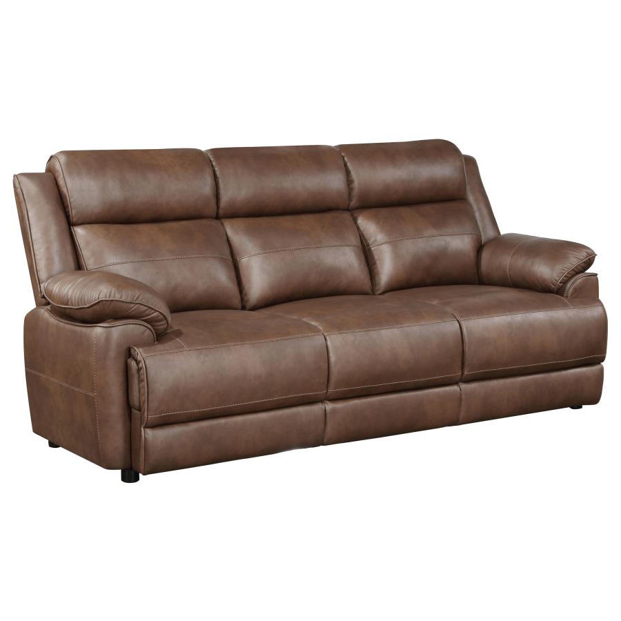 (image for) Ellington 2-piece Upholstered Padded Arm Sofa Set Dark Brown