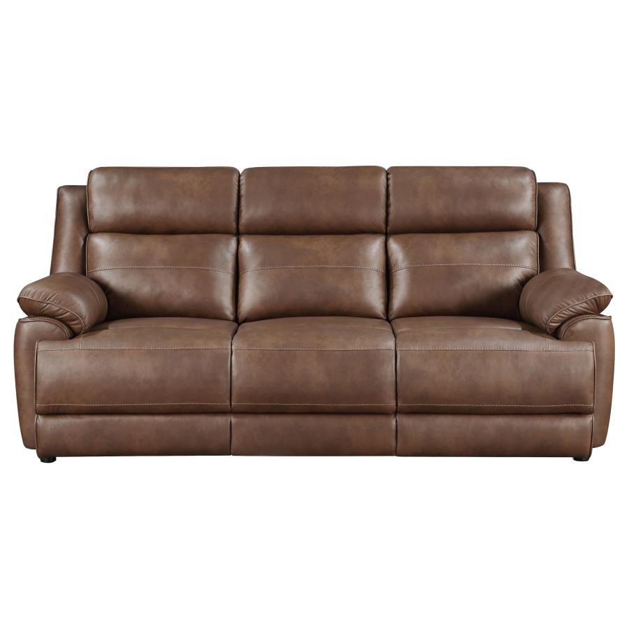 (image for) Ellington 2-piece Upholstered Padded Arm Sofa Set Dark Brown