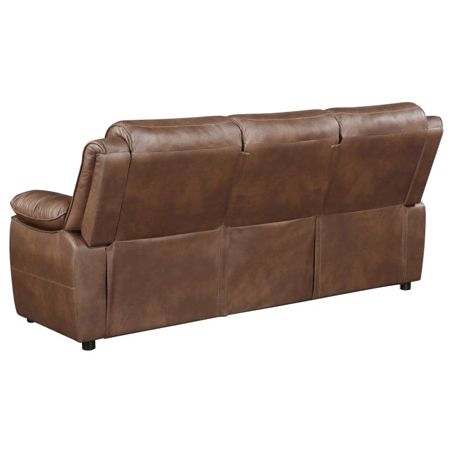 (image for) Ellington 2-piece Upholstered Padded Arm Sofa Set Dark Brown