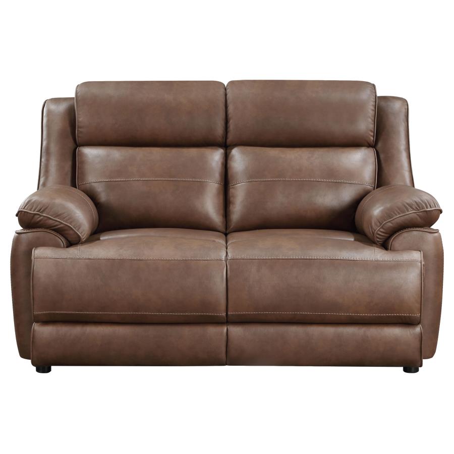 (image for) Ellington 2-piece Upholstered Padded Arm Sofa Set Dark Brown