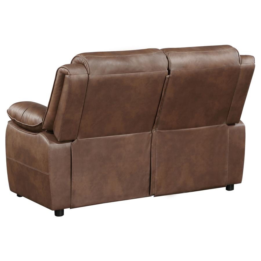 (image for) Ellington 2-piece Upholstered Padded Arm Sofa Set Dark Brown