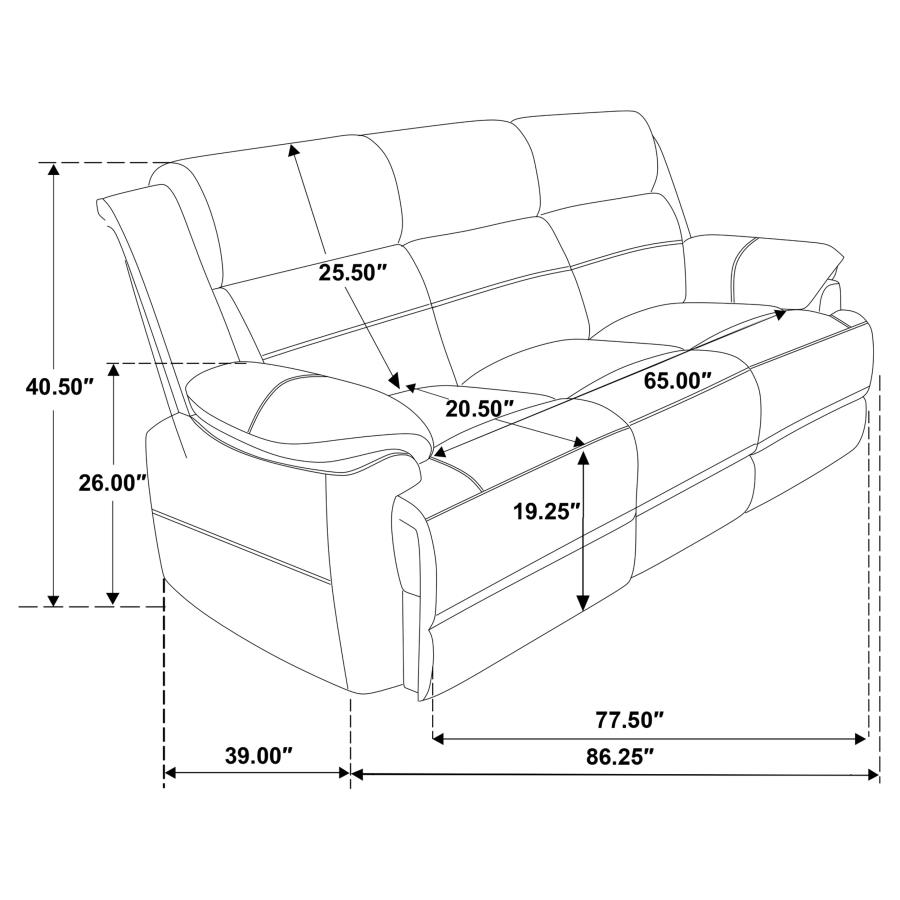 (image for) Ellington 2-piece Upholstered Padded Arm Sofa Set Dark Brown