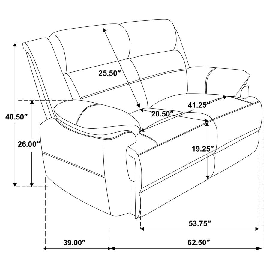 (image for) Ellington 2-piece Upholstered Padded Arm Sofa Set Dark Brown