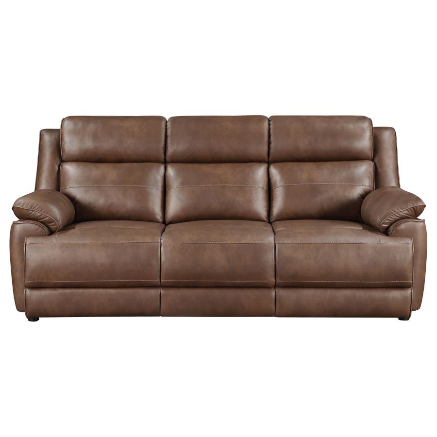 (image for) Ellington Upholstered Padded Arm Sofa Dark Brown