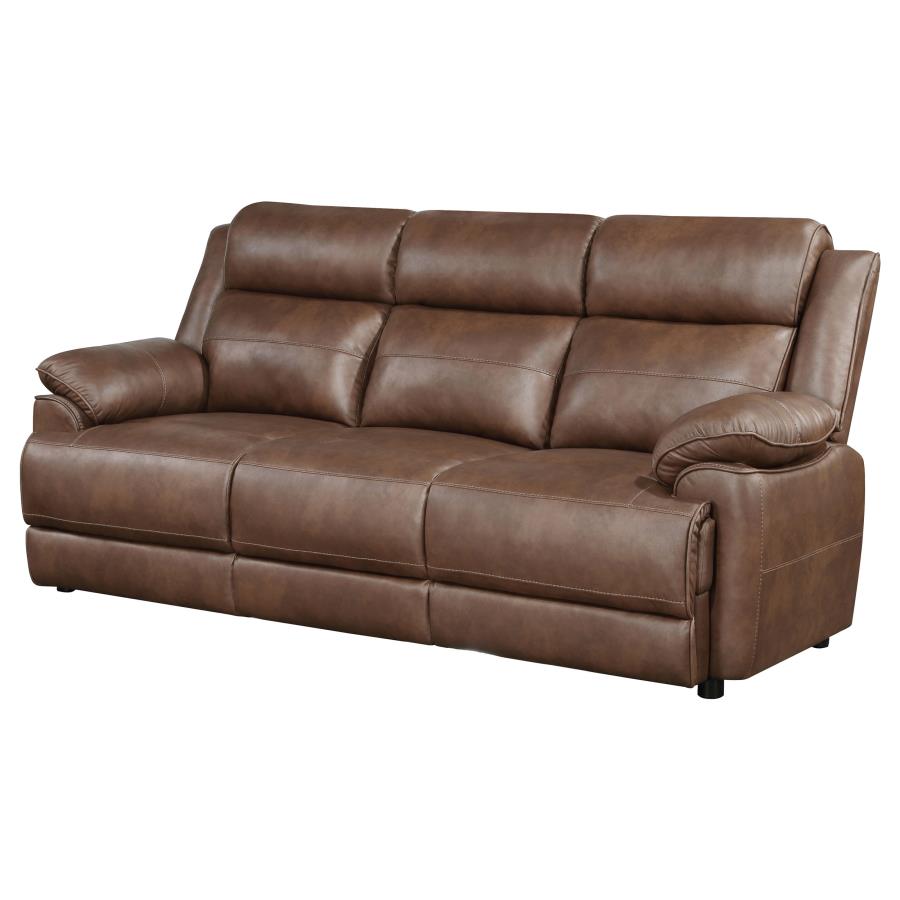 (image for) Ellington Upholstered Padded Arm Sofa Dark Brown