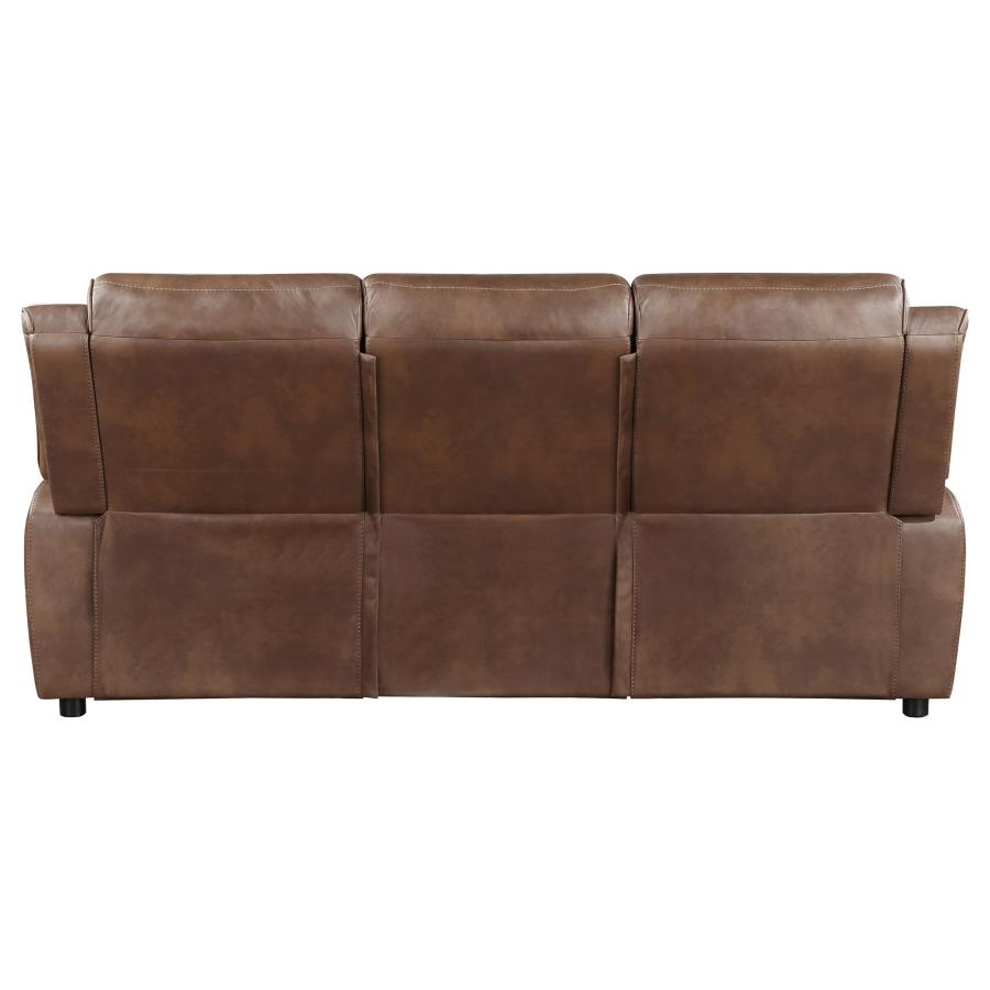 (image for) Ellington Upholstered Padded Arm Sofa Dark Brown