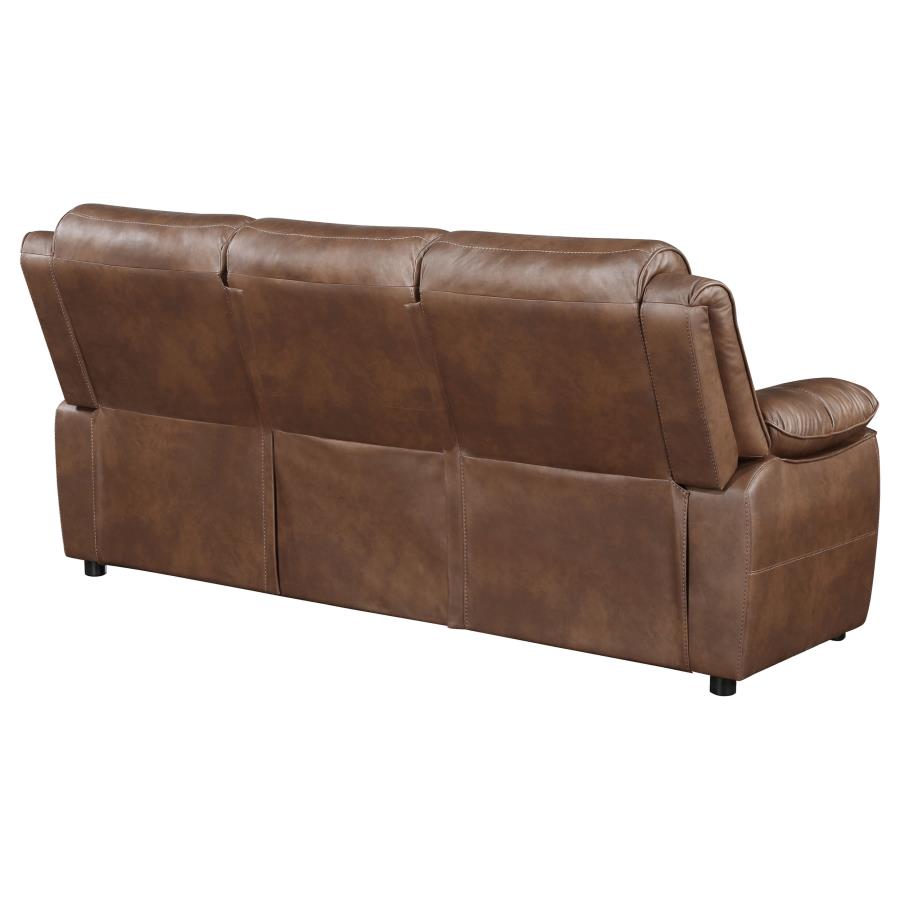 (image for) Ellington Upholstered Padded Arm Sofa Dark Brown