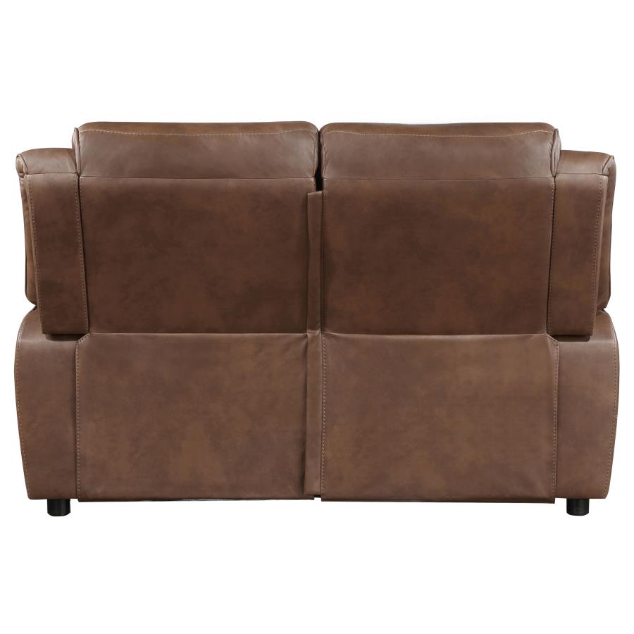 (image for) Ellington Upholstered Padded Arm Loveseat Dark Brown