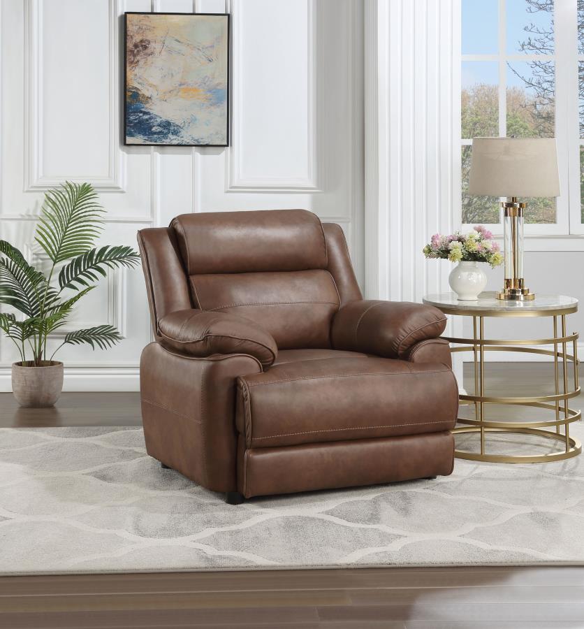 (image for) Ellington Upholstered Padded Arm Accent Chair Dark Brown