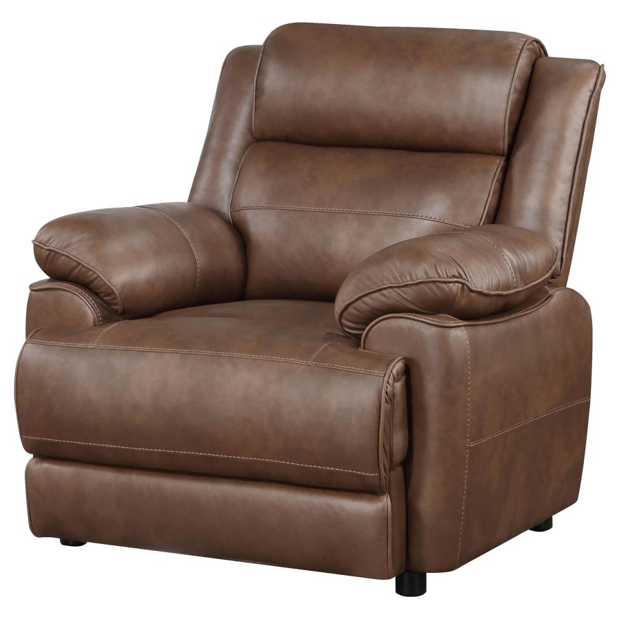 (image for) Ellington Upholstered Padded Arm Accent Chair Dark Brown