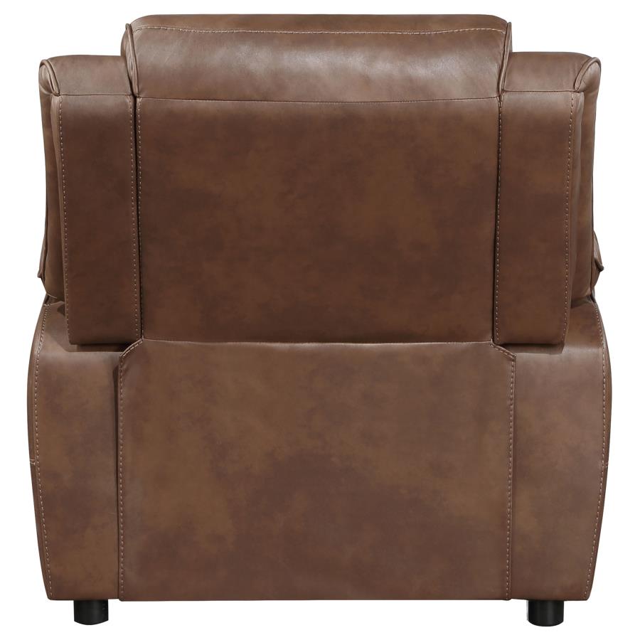 (image for) Ellington Upholstered Padded Arm Accent Chair Dark Brown