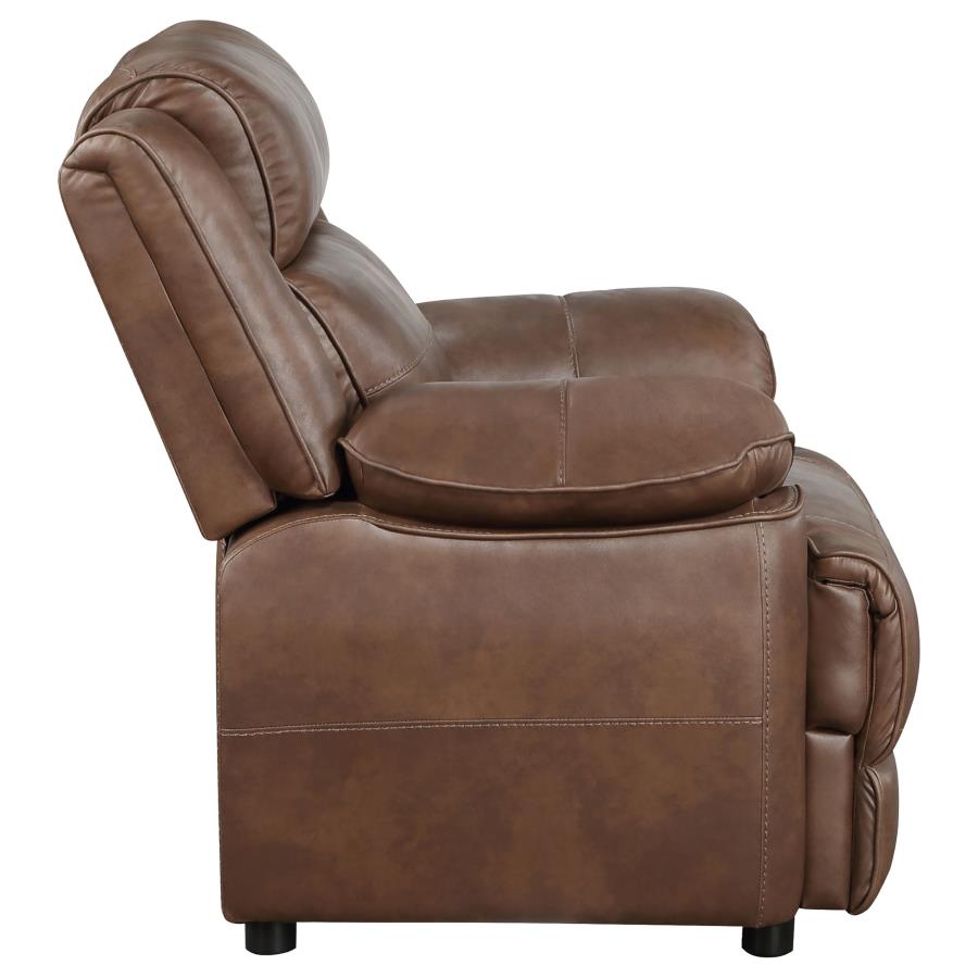 (image for) Ellington Upholstered Padded Arm Accent Chair Dark Brown