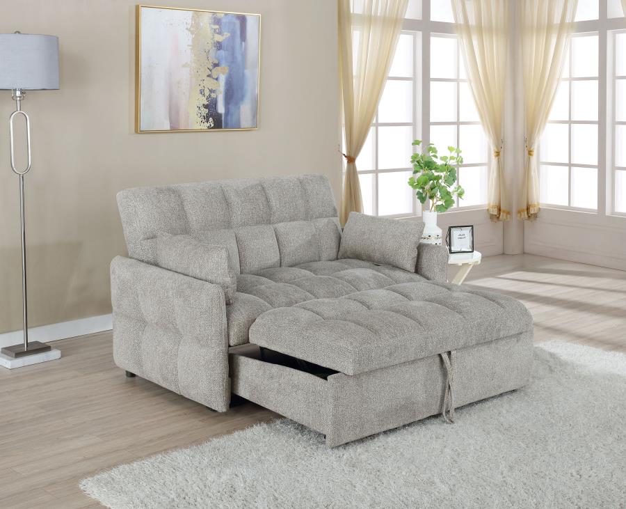 (image for) Cotswold Upholstered Convertible Sleeper Sofa Bed Light Grey