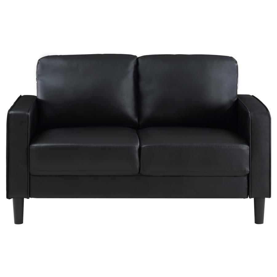 (image for) Ruth 2-piece Upholstered Track Arm Sofa Set Black