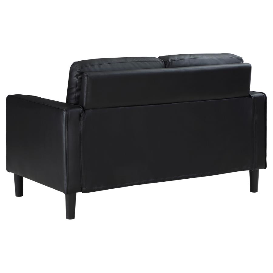 (image for) Ruth 2-piece Upholstered Track Arm Sofa Set Black