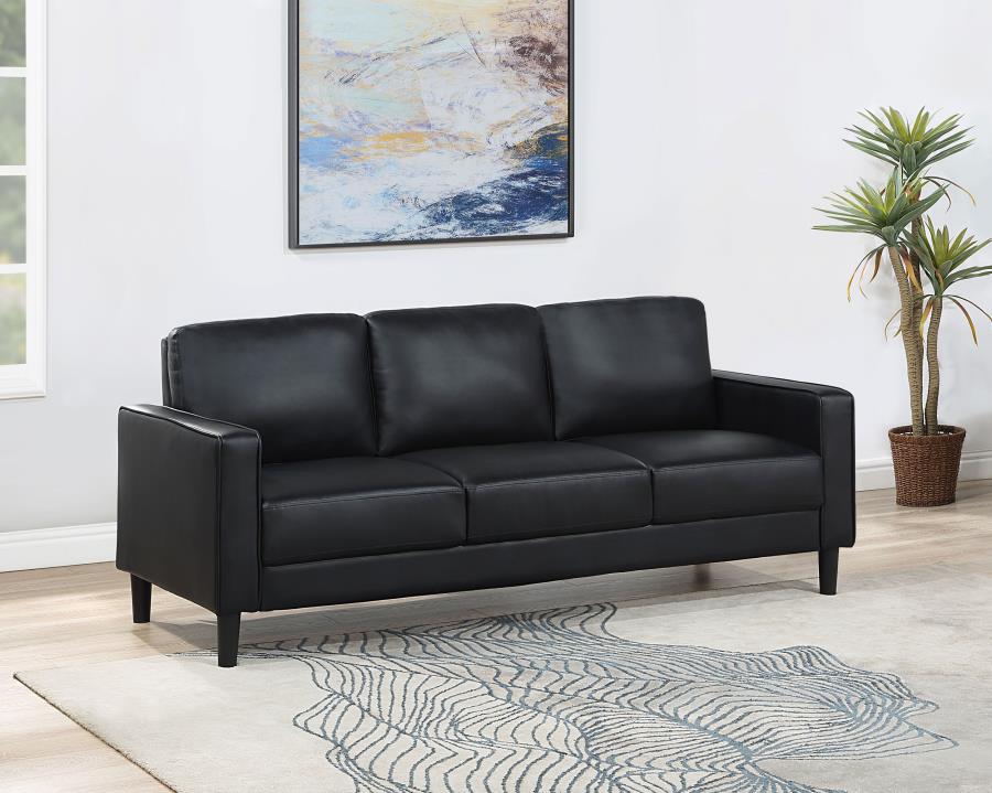 (image for) Ruth Upholstered Track Arm Sofa Black