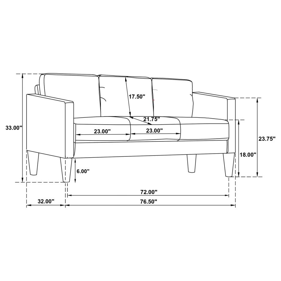 (image for) Ruth Upholstered Track Arm Sofa Black