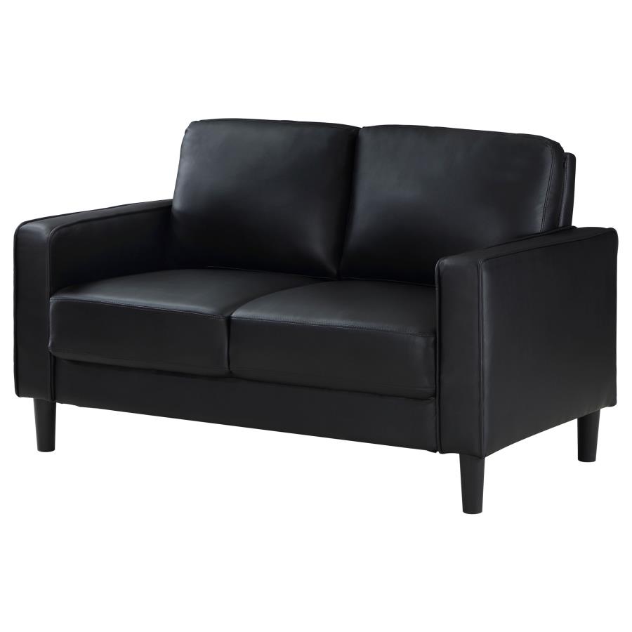 (image for) Ruth Upholstered Track Arm Loveseat Black